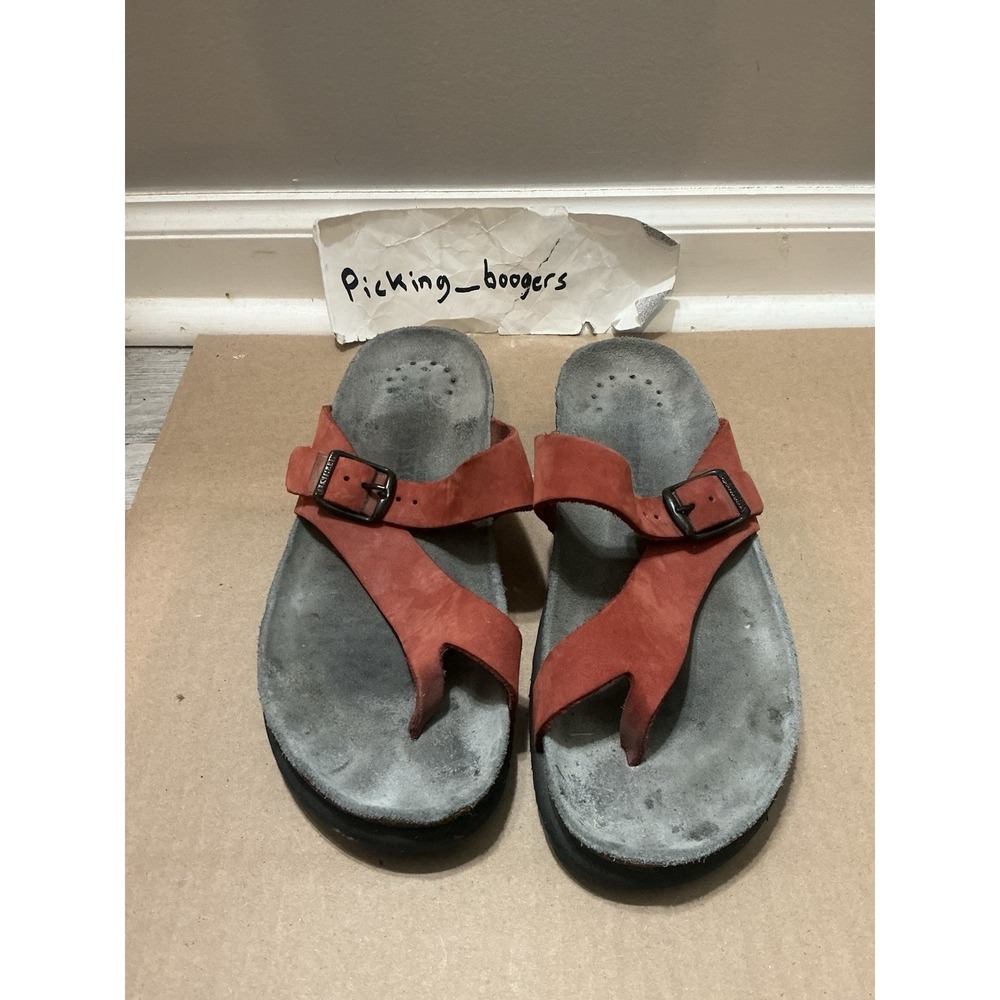 Mephisto Women EU 37 US 6.5 Helen Classics Coral Nubuck Designer Thong Sandals